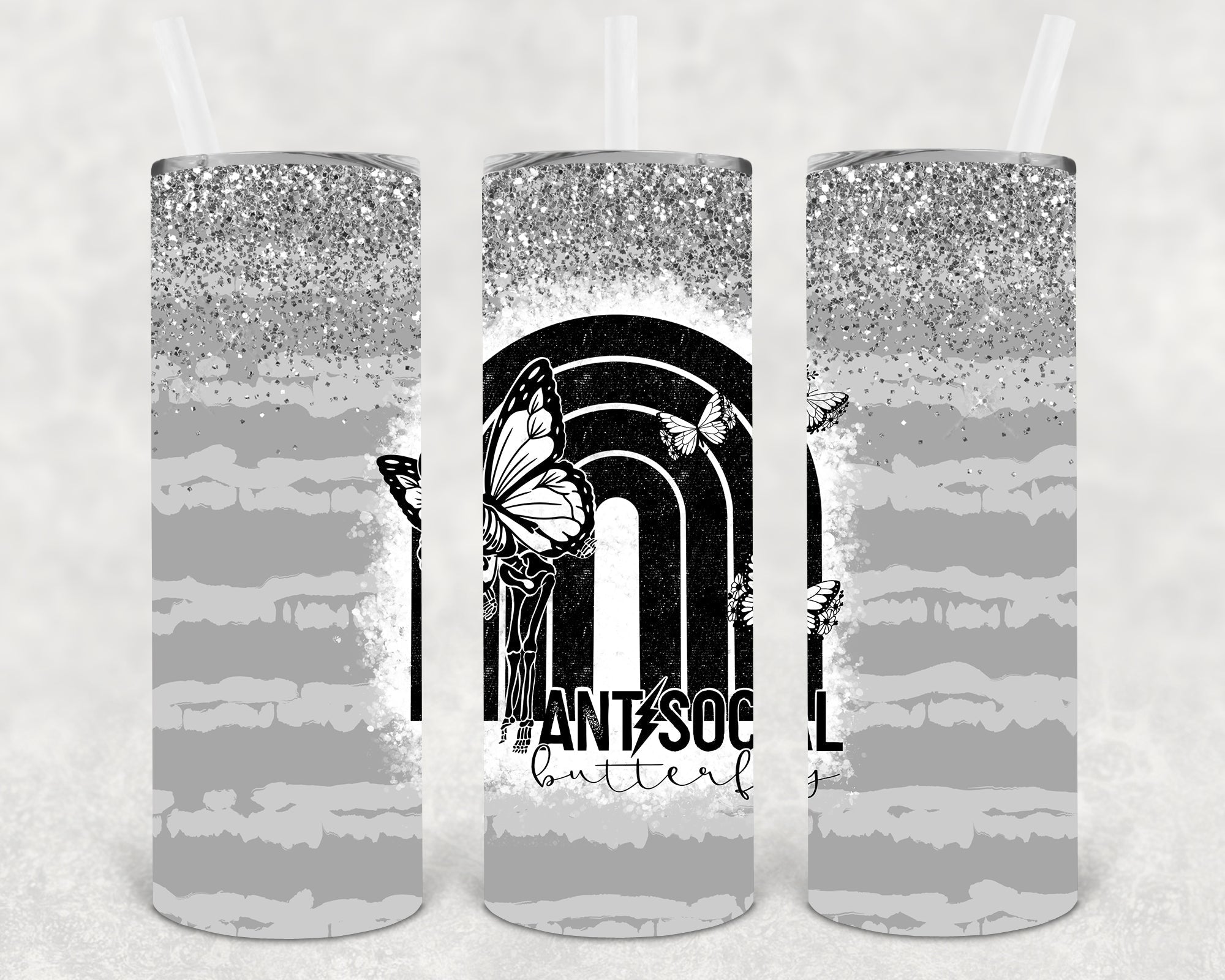 Anti Social Butterfly 20 oz Skinny Tumbler