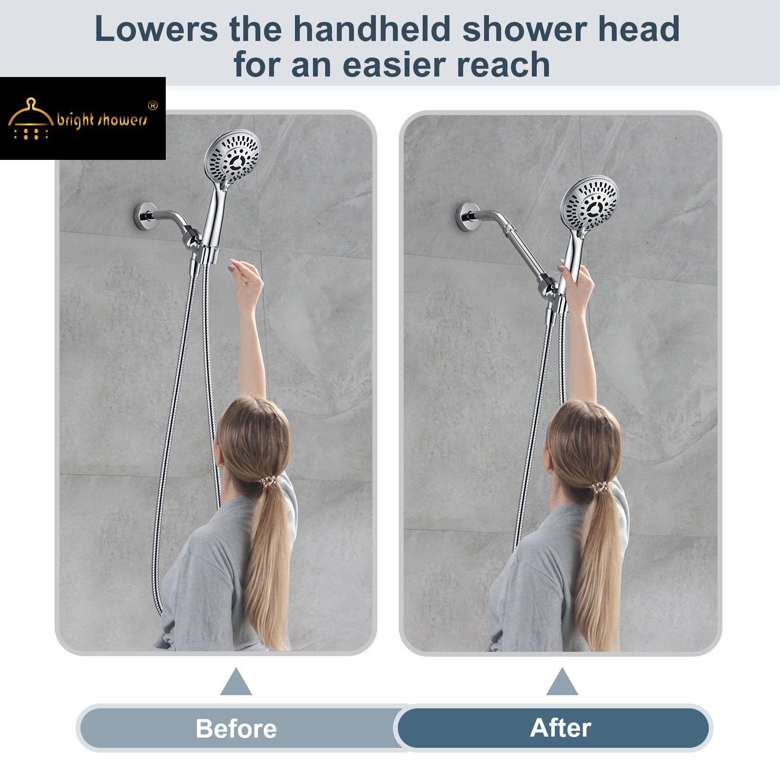 4-Inch & 6-Inch Shower Extension Arm for Rain and Handheld Shower Heads