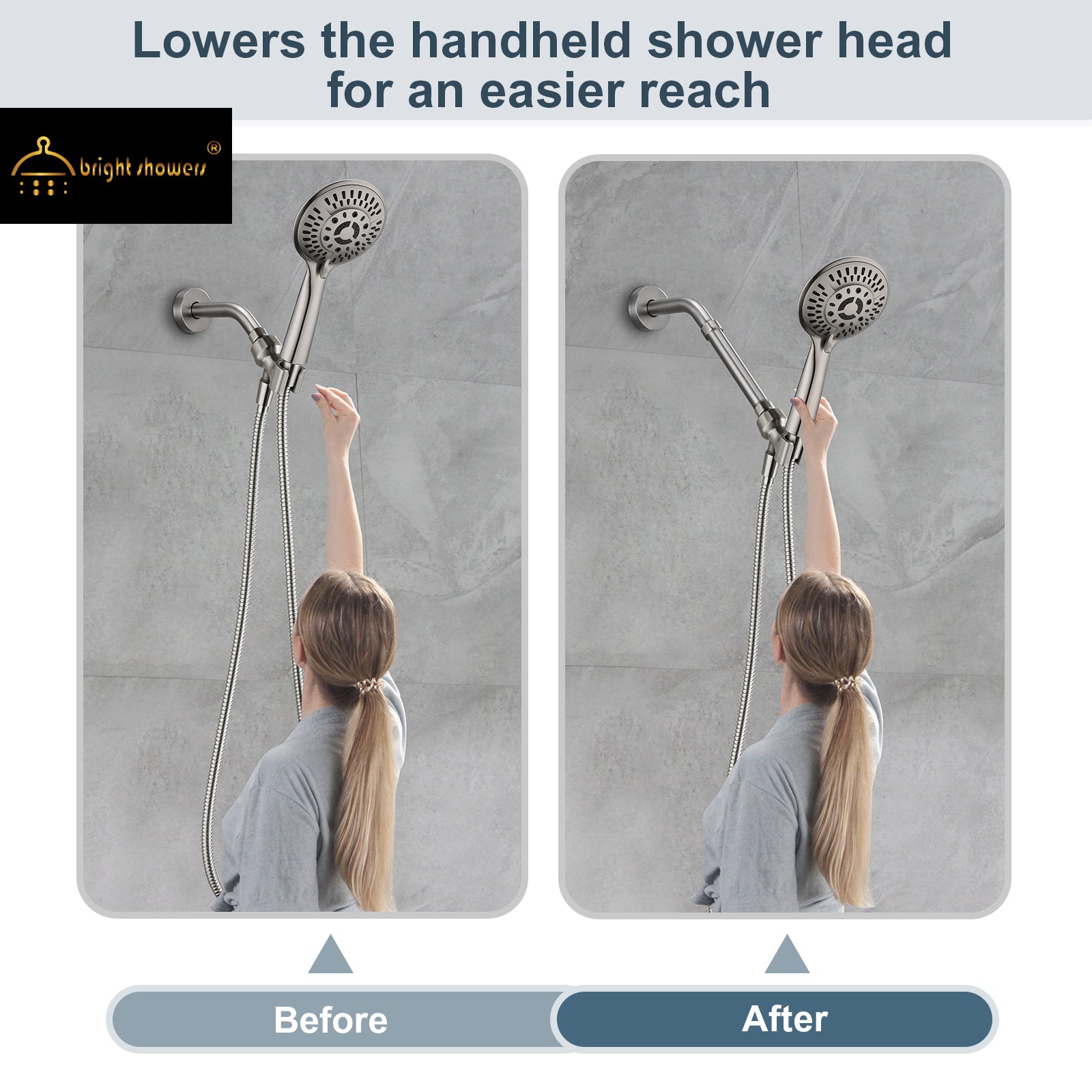 4-Inch & 6-Inch Shower Extension Arm for Rain and Handheld Shower Heads