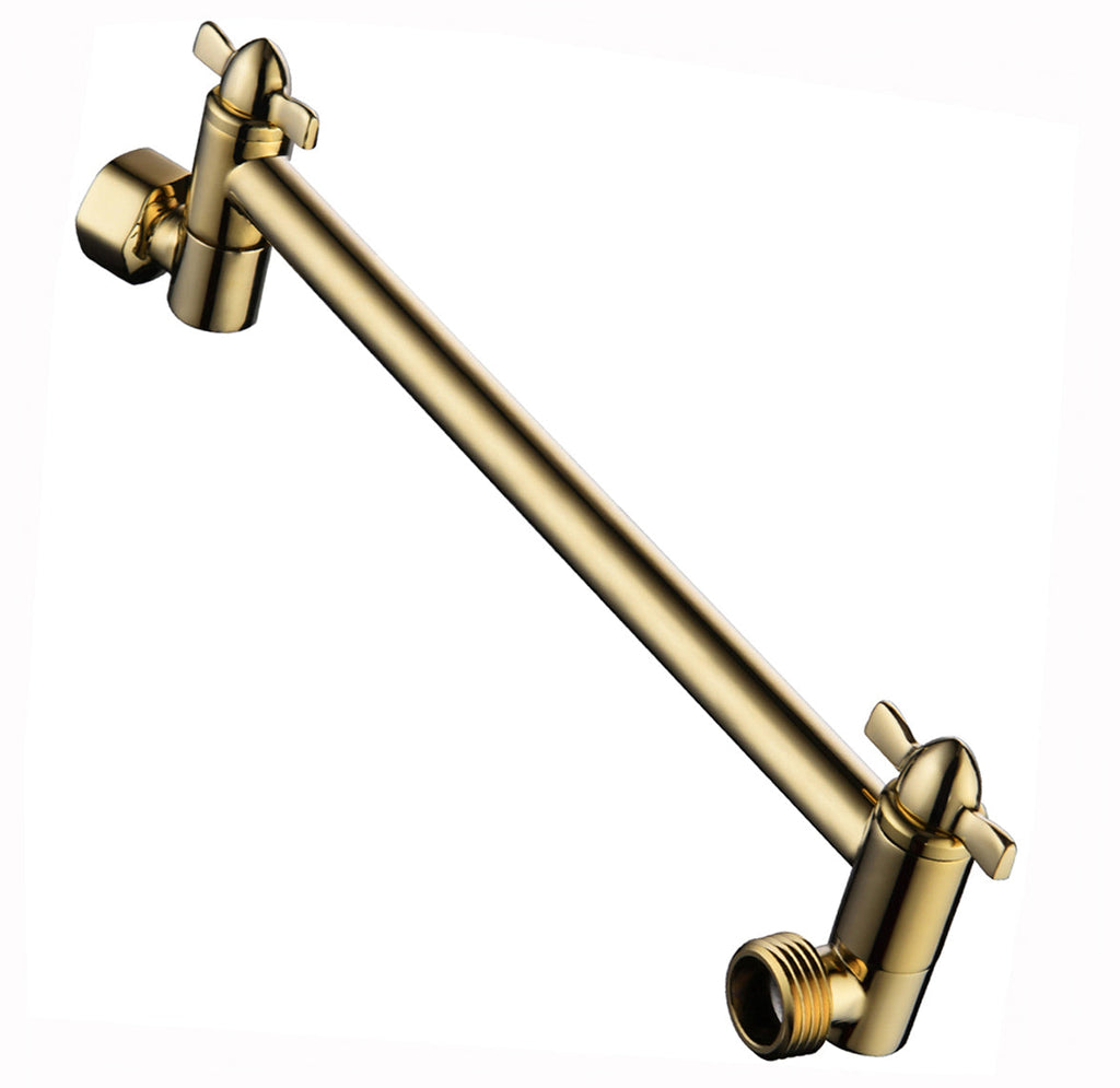 10 Inch Brass Shower Head Extension Arm, Height & Angle Adjustable