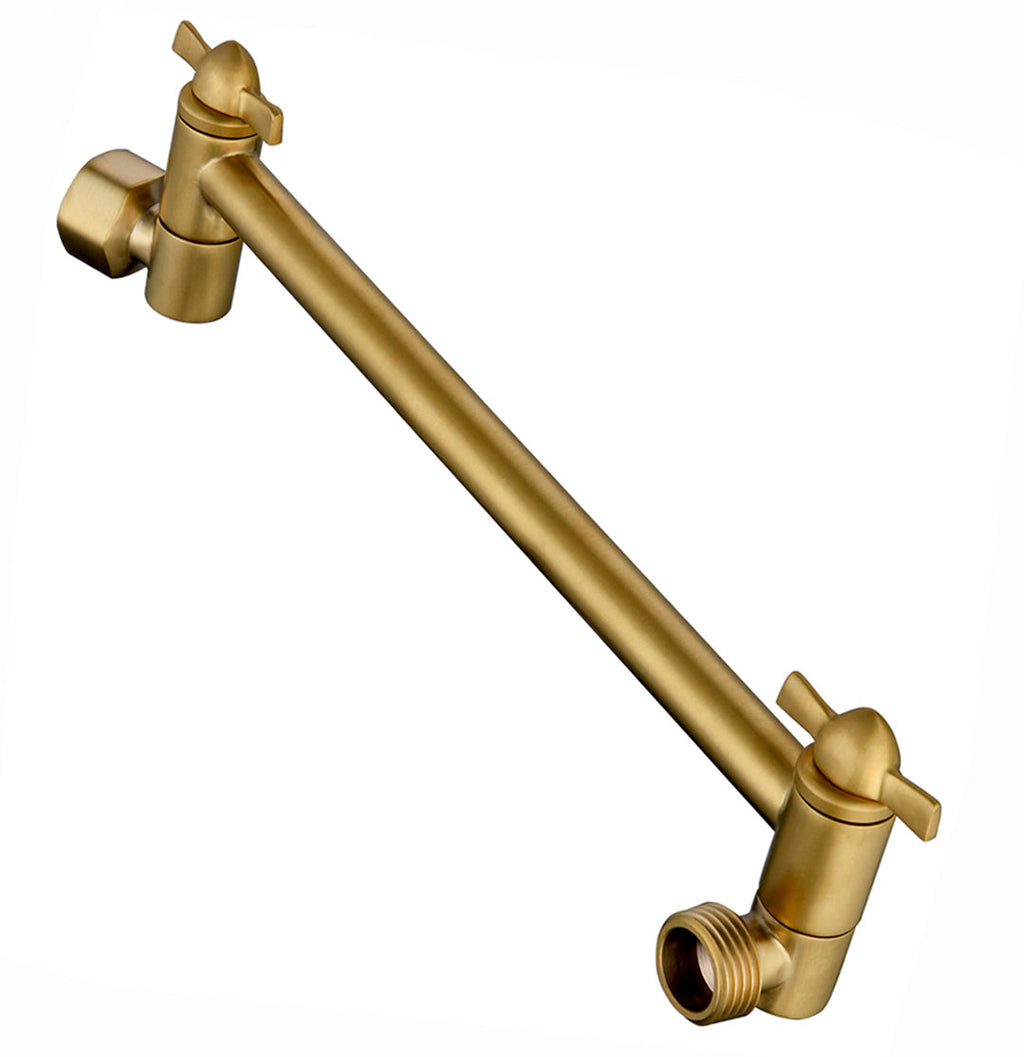 10 Inch Brass Shower Head Extension Arm, Height & Angle Adjustable