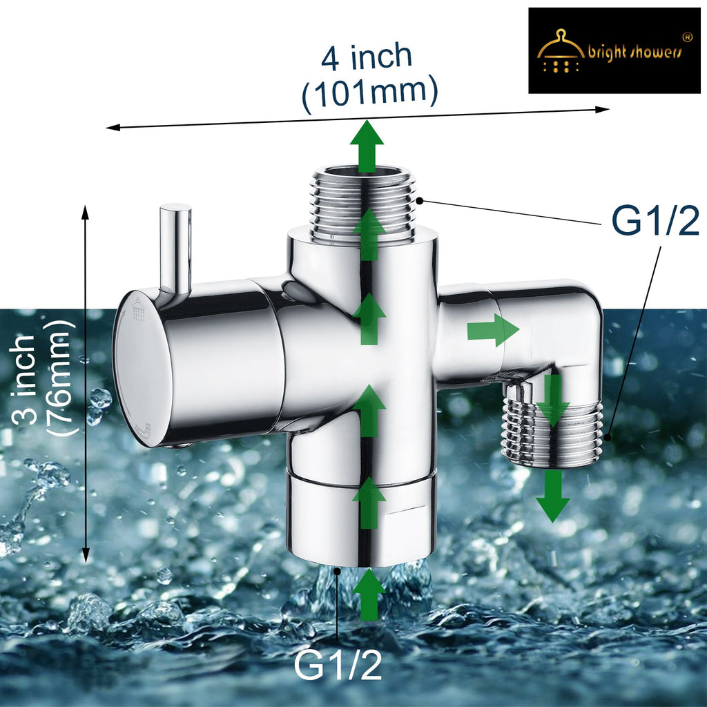 Brass Shower Arm Diverter Valve for Handheld and Fixed Shower Heads