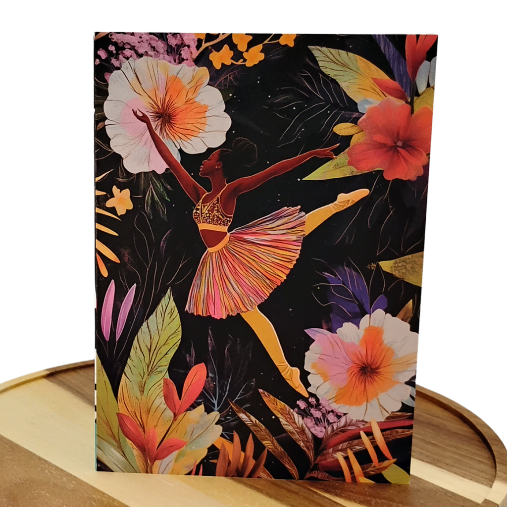 Black Ballerina Greeting Card - Dance-Inspired Card for All Occasions