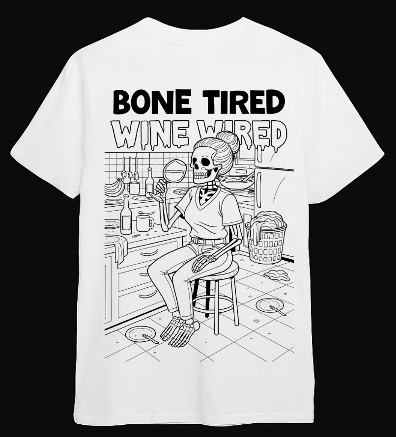 Bone Tired Wine Wired T-Shir