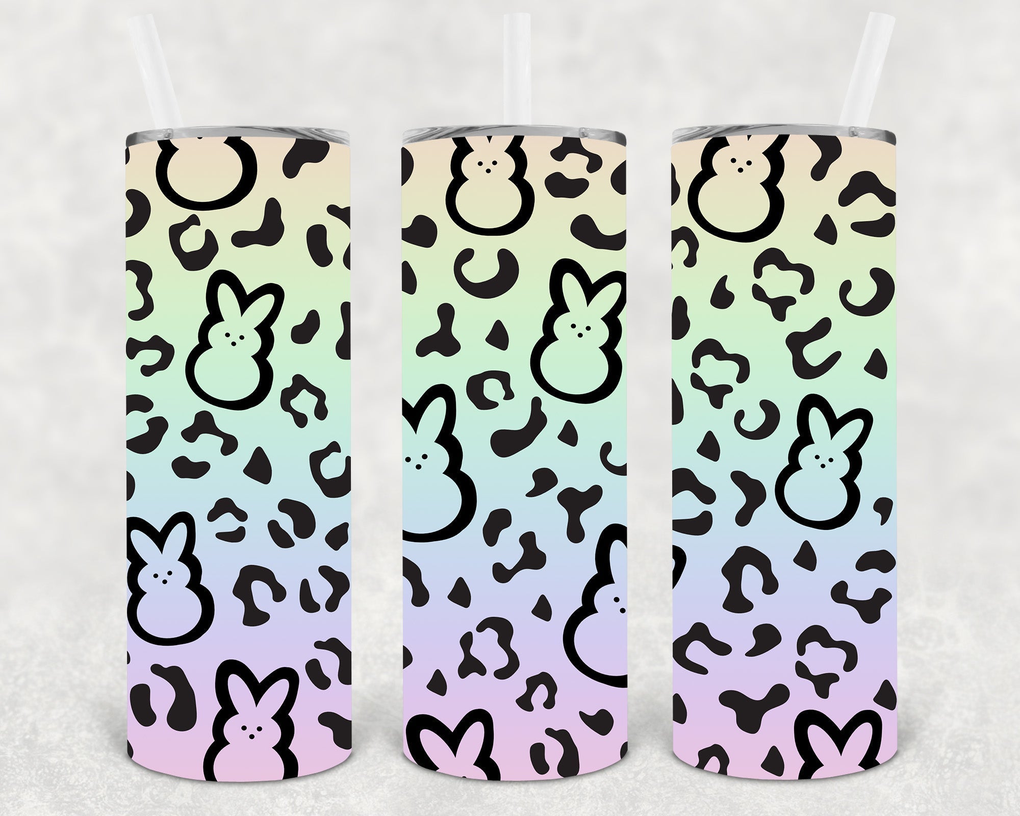 Bunnies Leopard 20 oz Skinny Tumbler