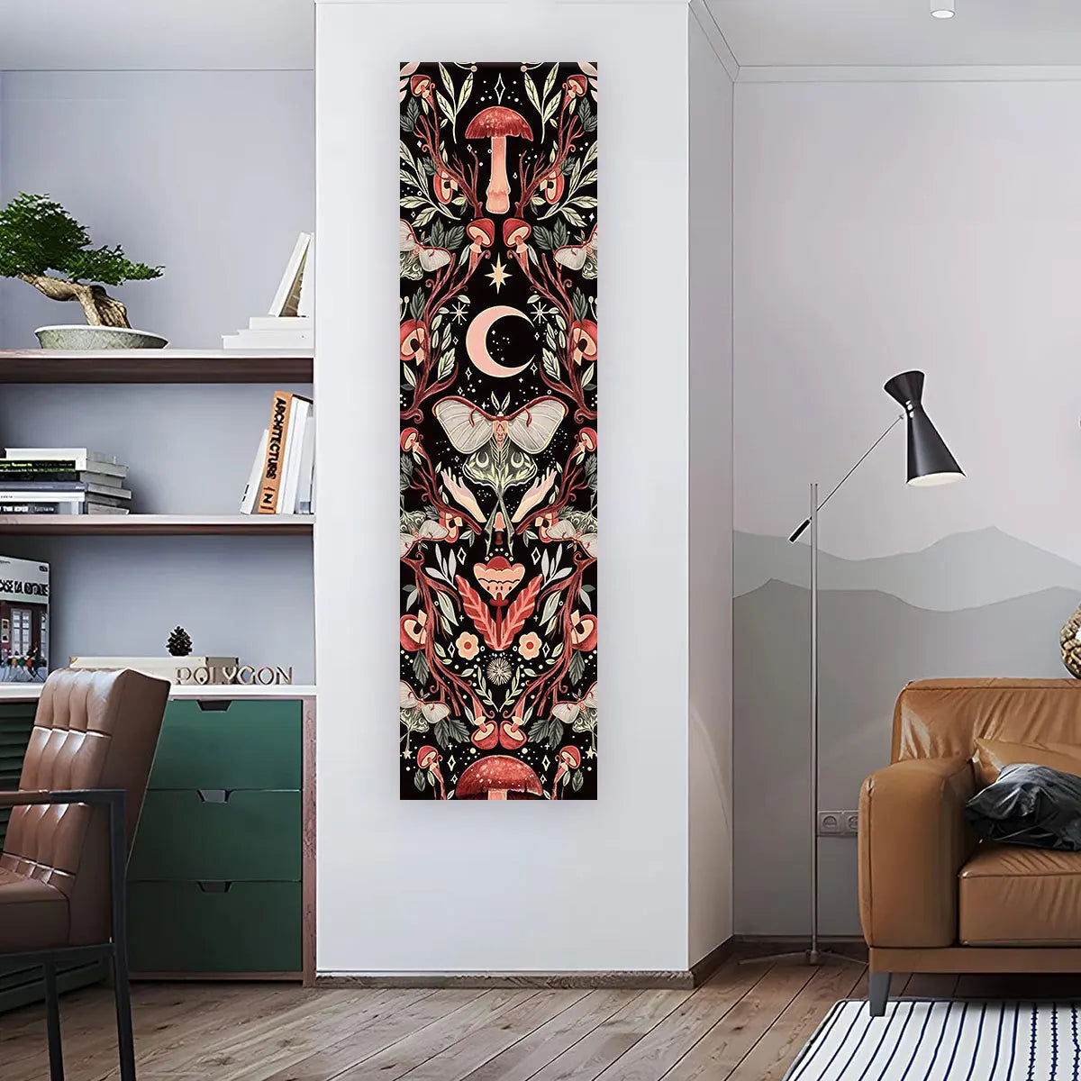 Witchy Sun & Moon Banner Tapestry