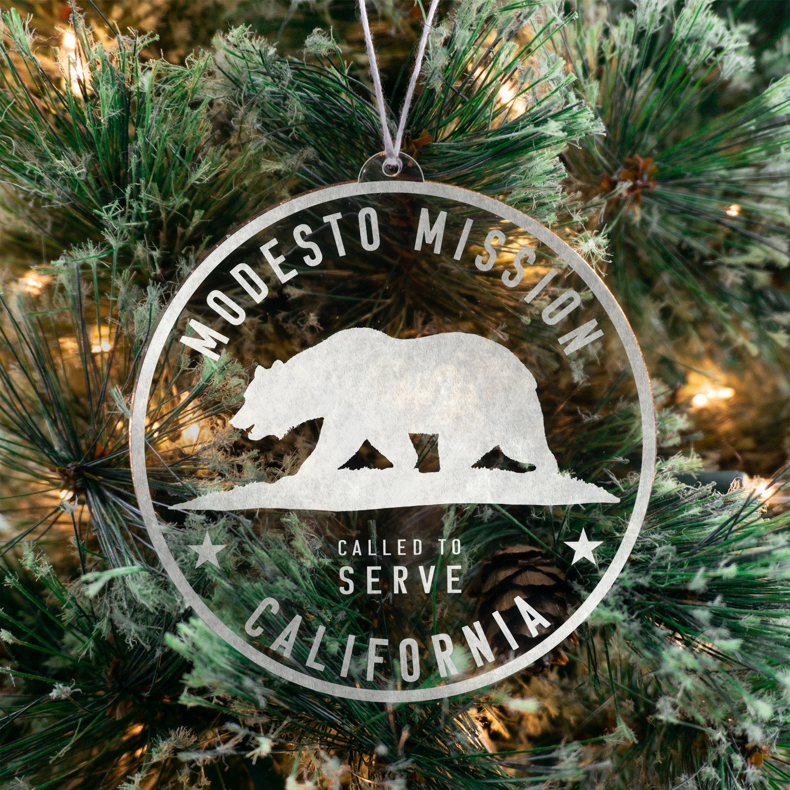 California Modesto Mission Christmas Ornament