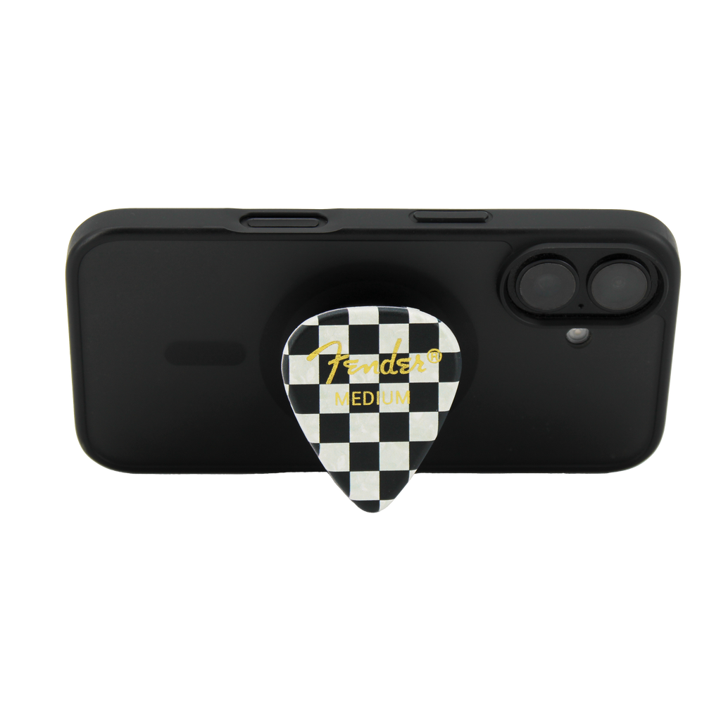 Fender guitar pick phone grip (Checkered)