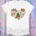 Christmas Doodle Heart Graphic Tee