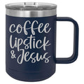 Coffee Lipstick & Jesus 15 oz Polar Camel Coffee Mug with Sliding Lid