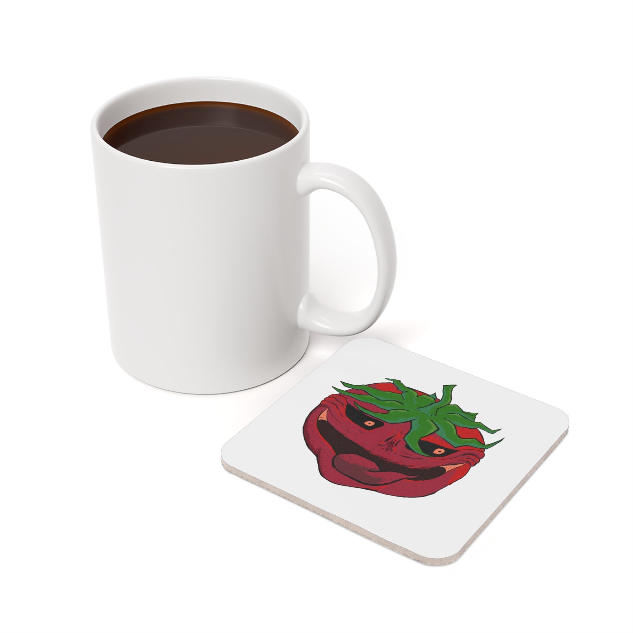 Cork Back Coaster Creepy Tomato