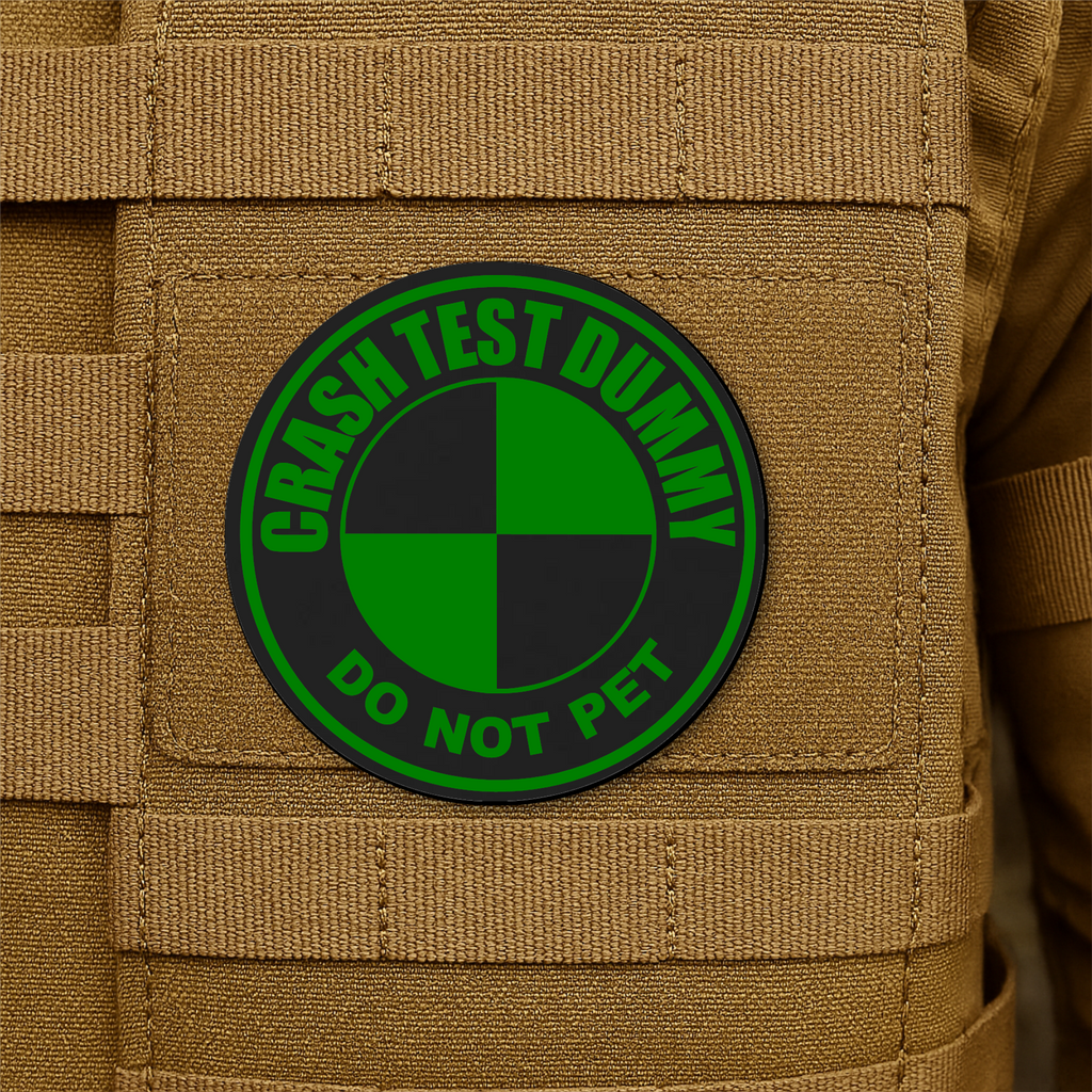 Crash Test Dummy Funny Morale Patch 3" Round Hook & Loop | Made in USA