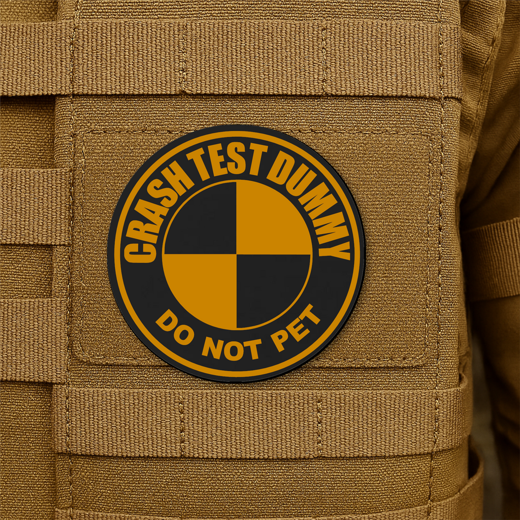 Crash Test Dummy Funny Morale Patch 3" Round Hook & Loop | Made in USA