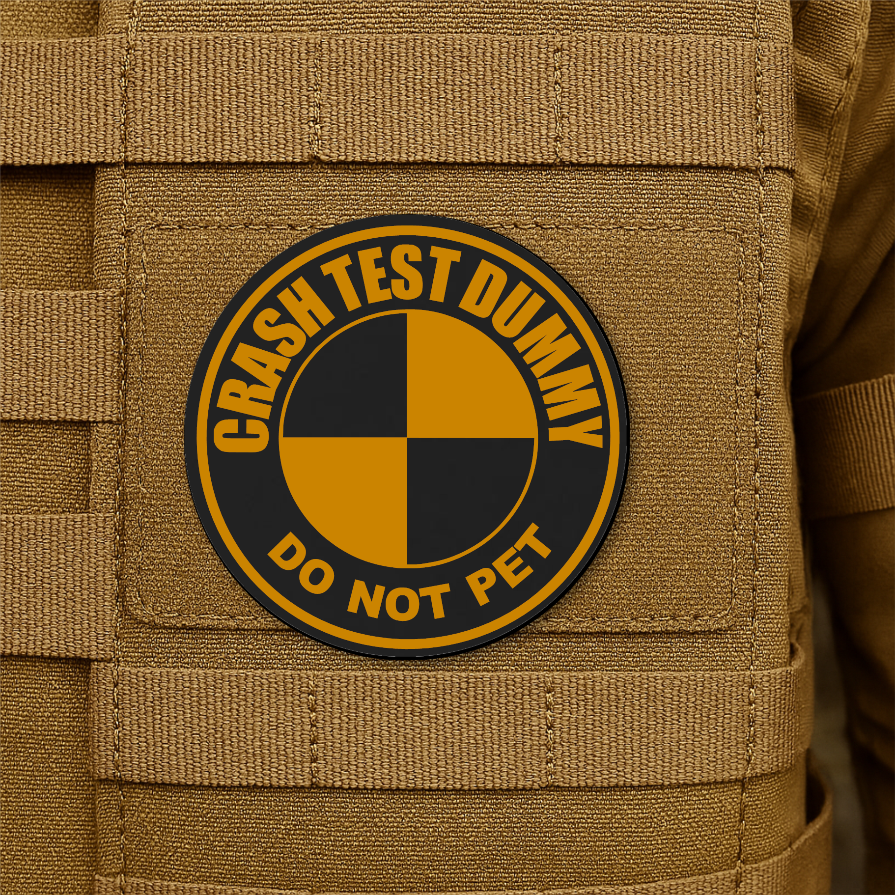 Crash Test Dummy Funny Morale Patch 3" Round Hook & Loop | Made in USA