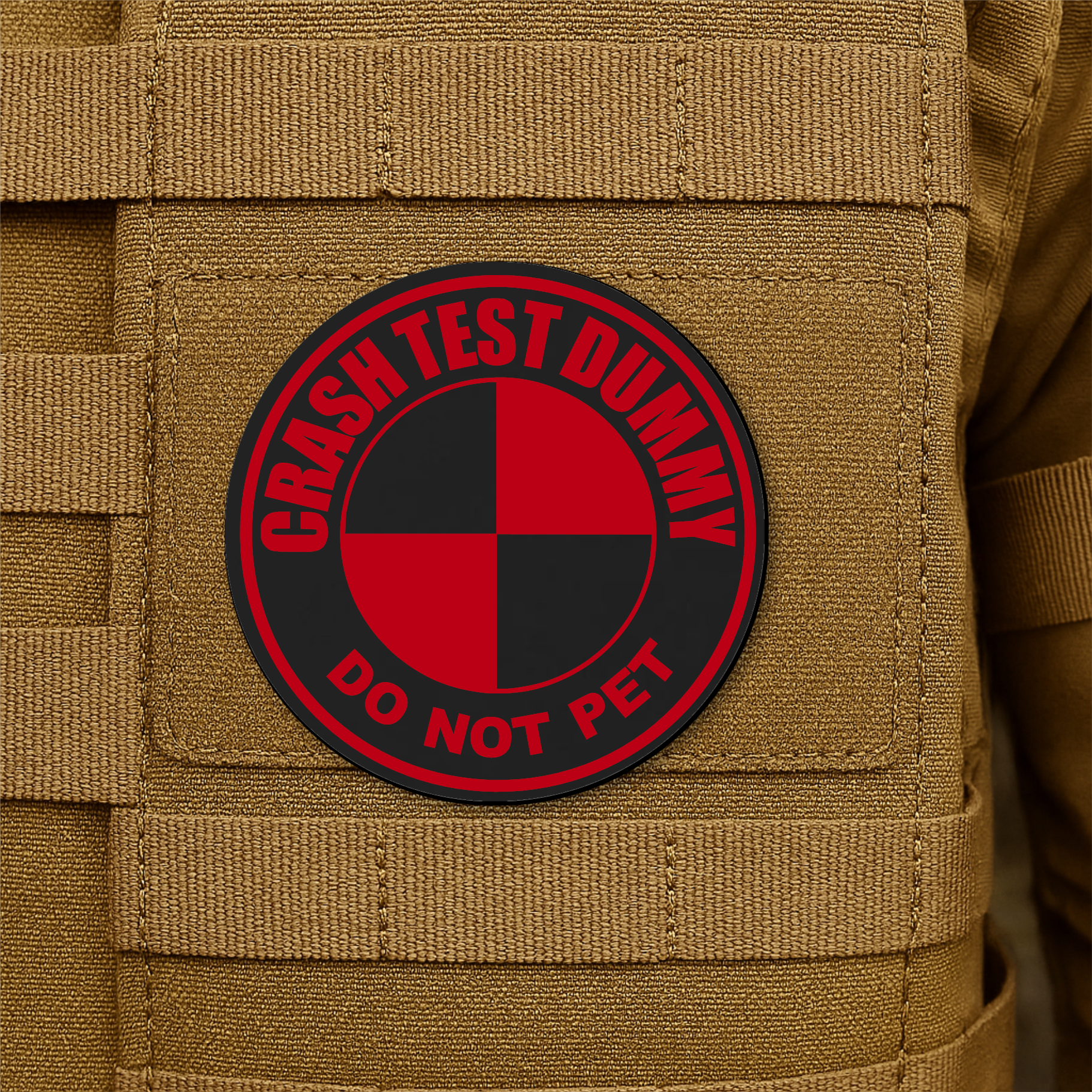 Crash Test Dummy Funny Morale Patch 3" Round Hook & Loop | Made in USA