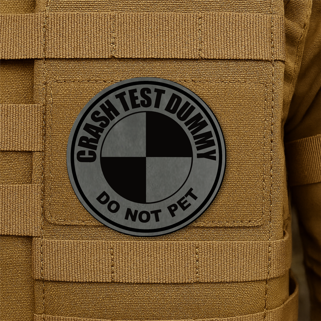 Crash Test Dummy Funny Morale Patch 3" Round Hook & Loop | Made in USA