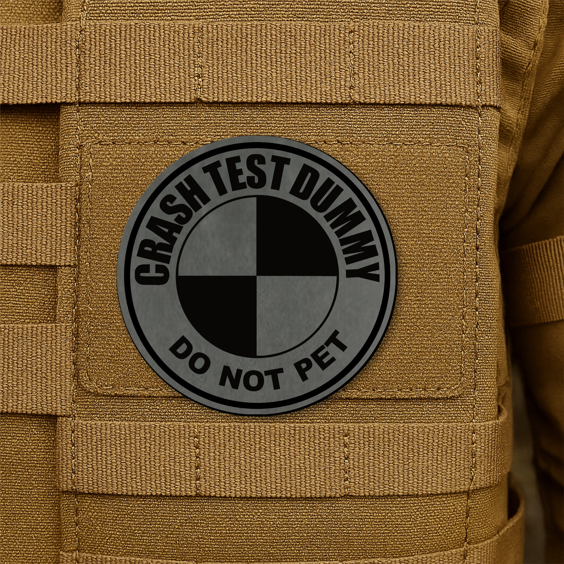 Crash Test Dummy Funny Morale Patch 3" Round Hook & Loop | Made in USA