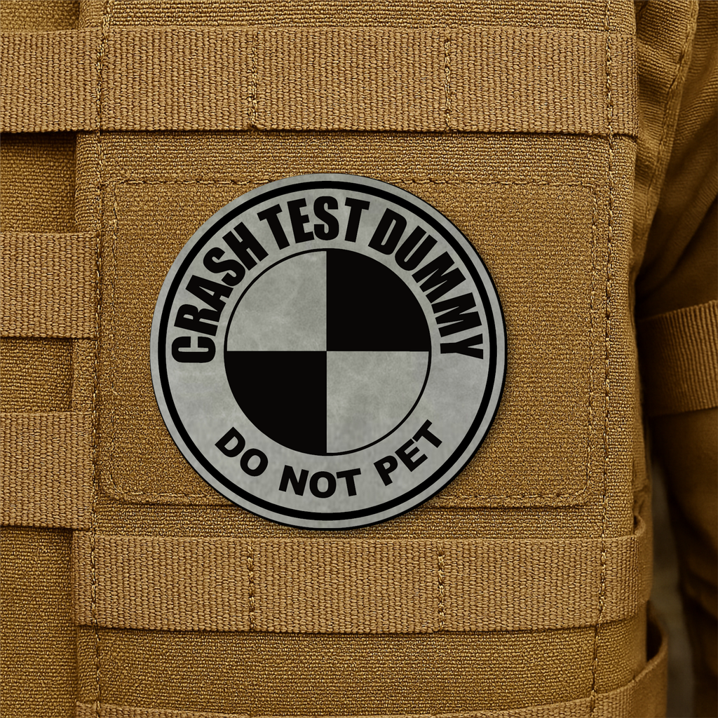 Crash Test Dummy Funny Morale Patch 3" Round Hook & Loop | Made in USA