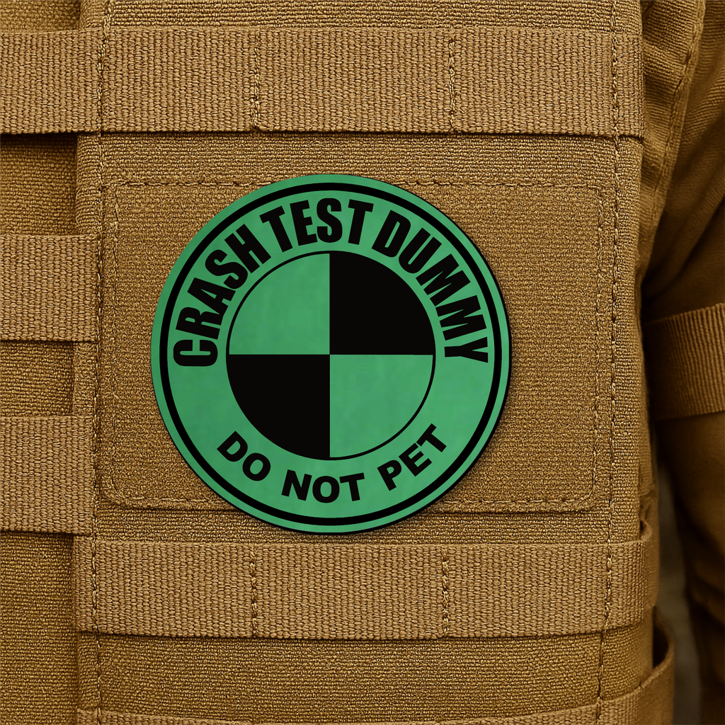 Crash Test Dummy Funny Morale Patch 3" Round Hook & Loop | Made in USA
