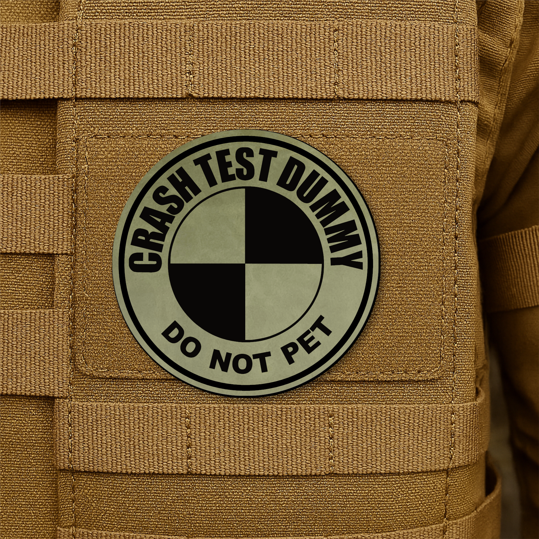 Crash Test Dummy Funny Morale Patch 3" Round Hook & Loop | Made in USA