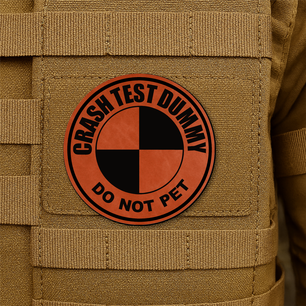 Crash Test Dummy Funny Morale Patch 3" Round Hook & Loop | Made in USA