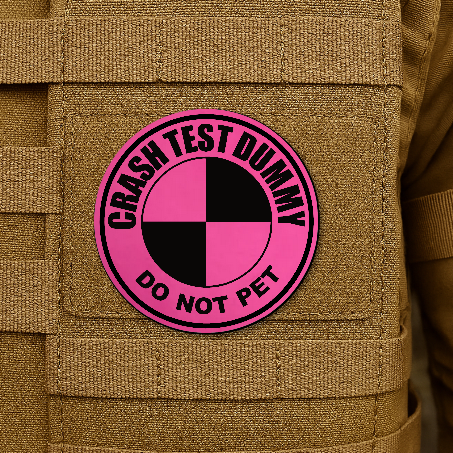 Crash Test Dummy Funny Morale Patch 3" Round Hook & Loop | Made in USA
