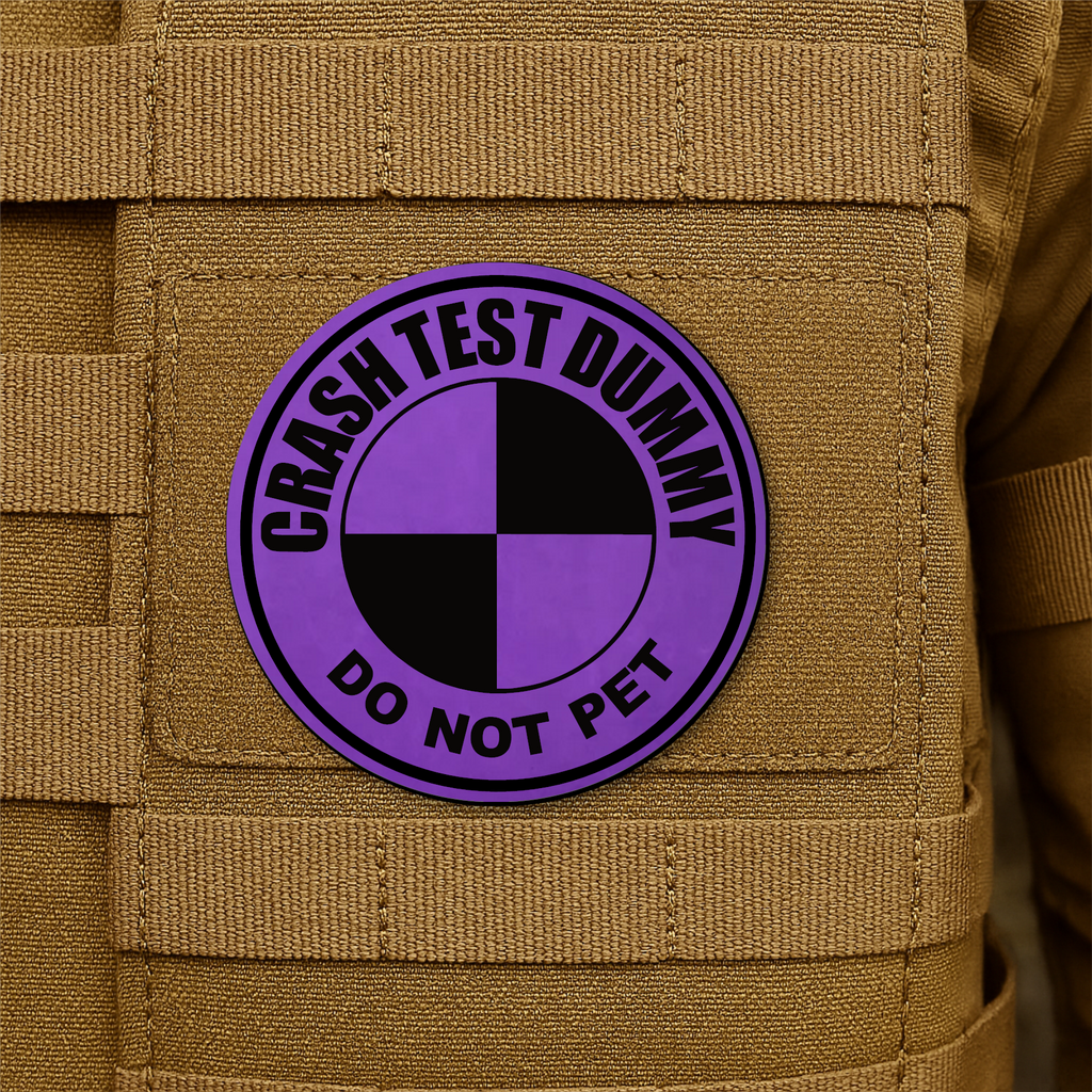 Crash Test Dummy Funny Morale Patch 3" Round Hook & Loop | Made in USA