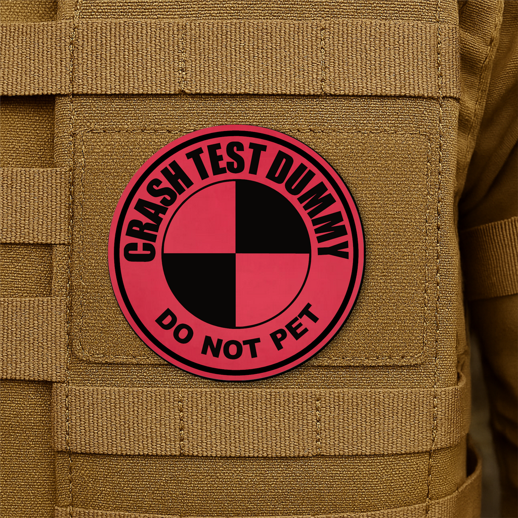 Crash Test Dummy Funny Morale Patch 3" Round Hook & Loop | Made in USA