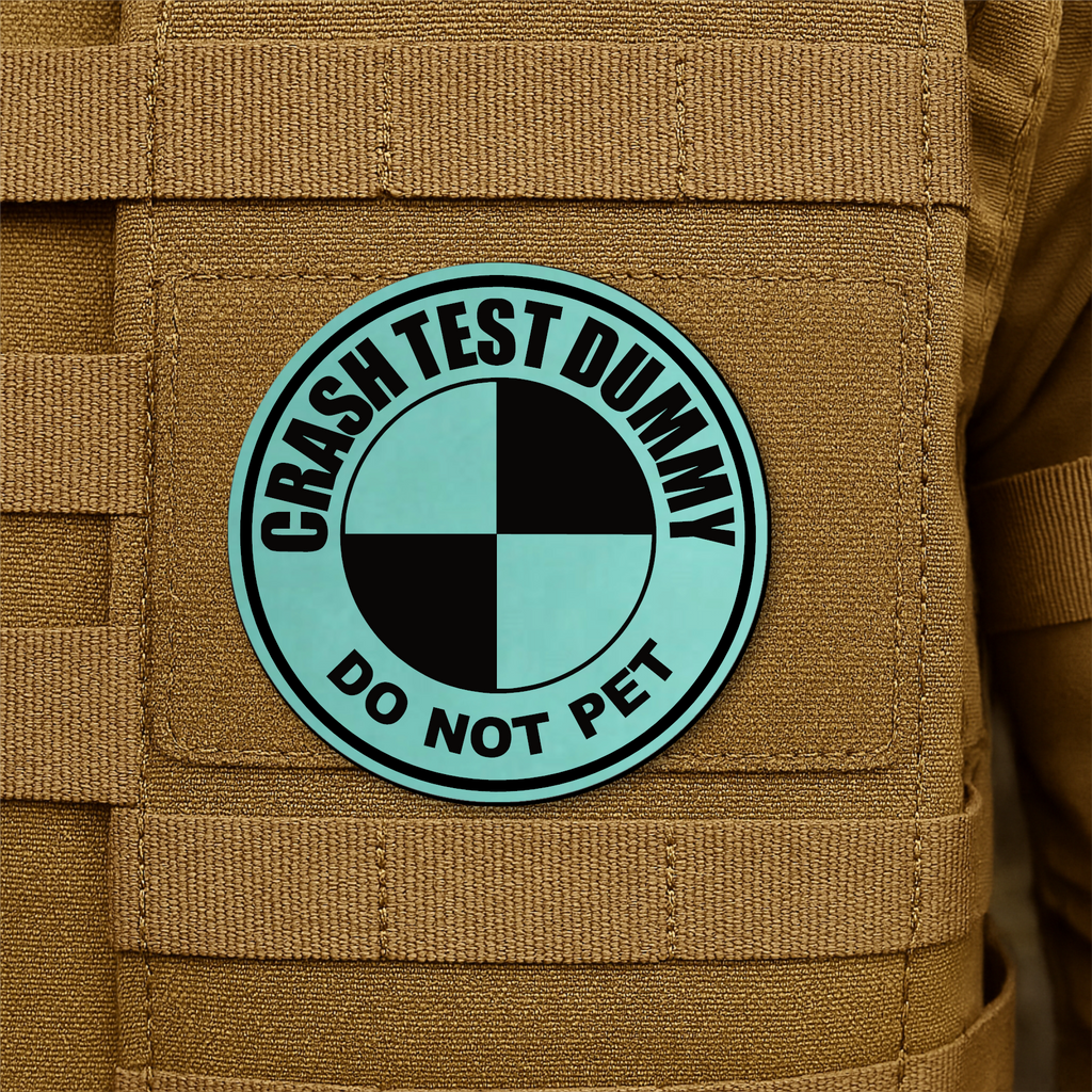 Crash Test Dummy Funny Morale Patch 3" Round Hook & Loop | Made in USA