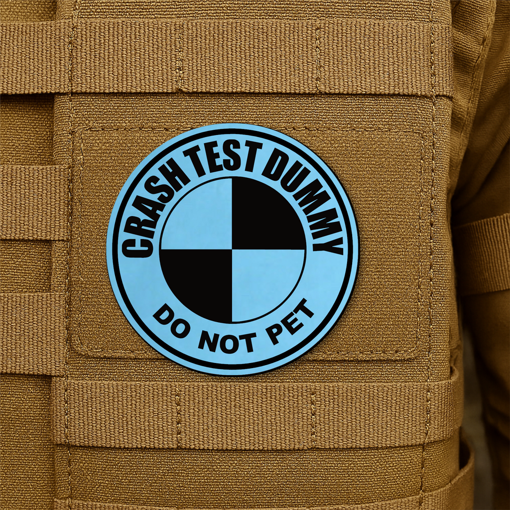 Crash Test Dummy Funny Morale Patch 3" Round Hook & Loop | Made in USA