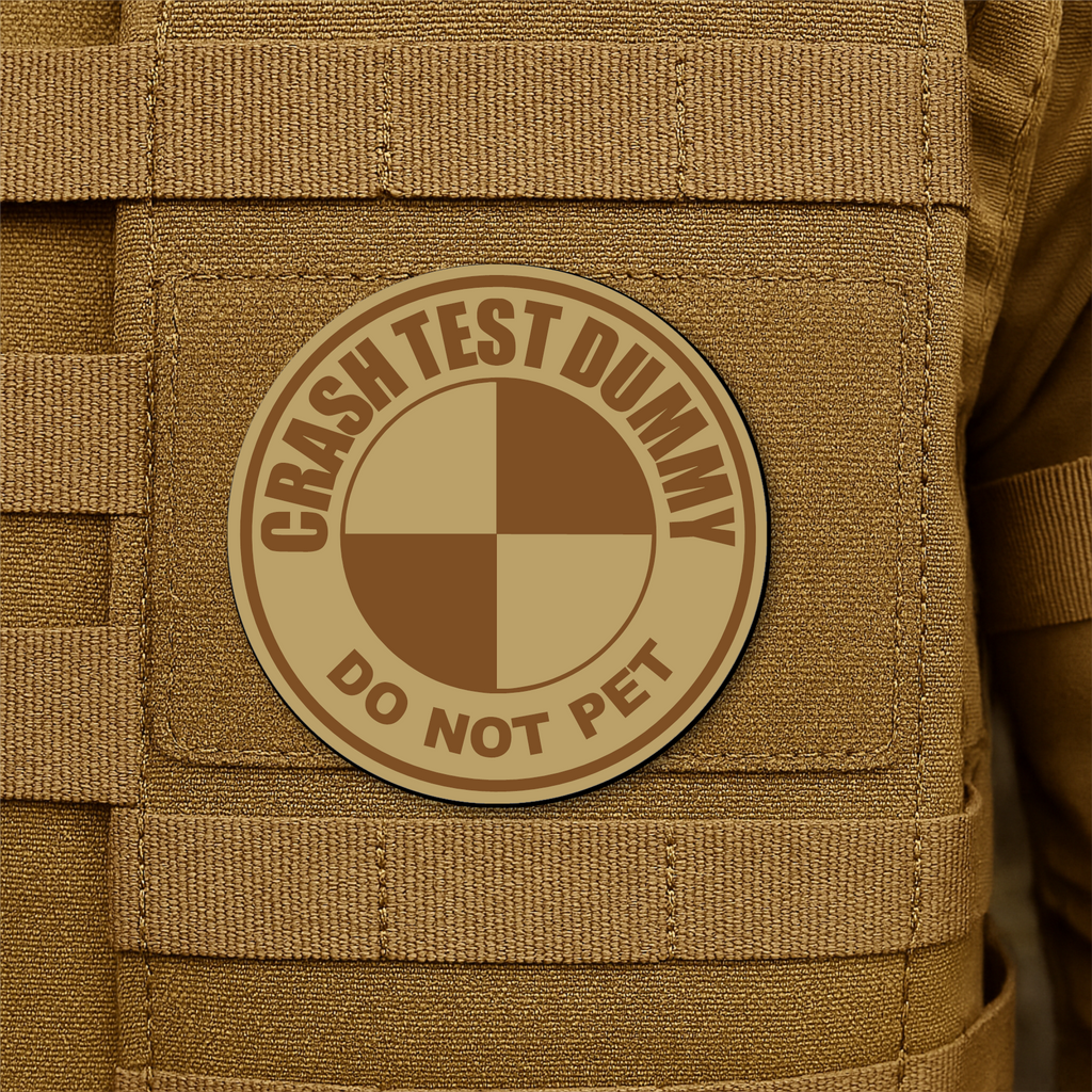 Crash Test Dummy Funny Morale Patch 3" Round Hook & Loop | Made in USA