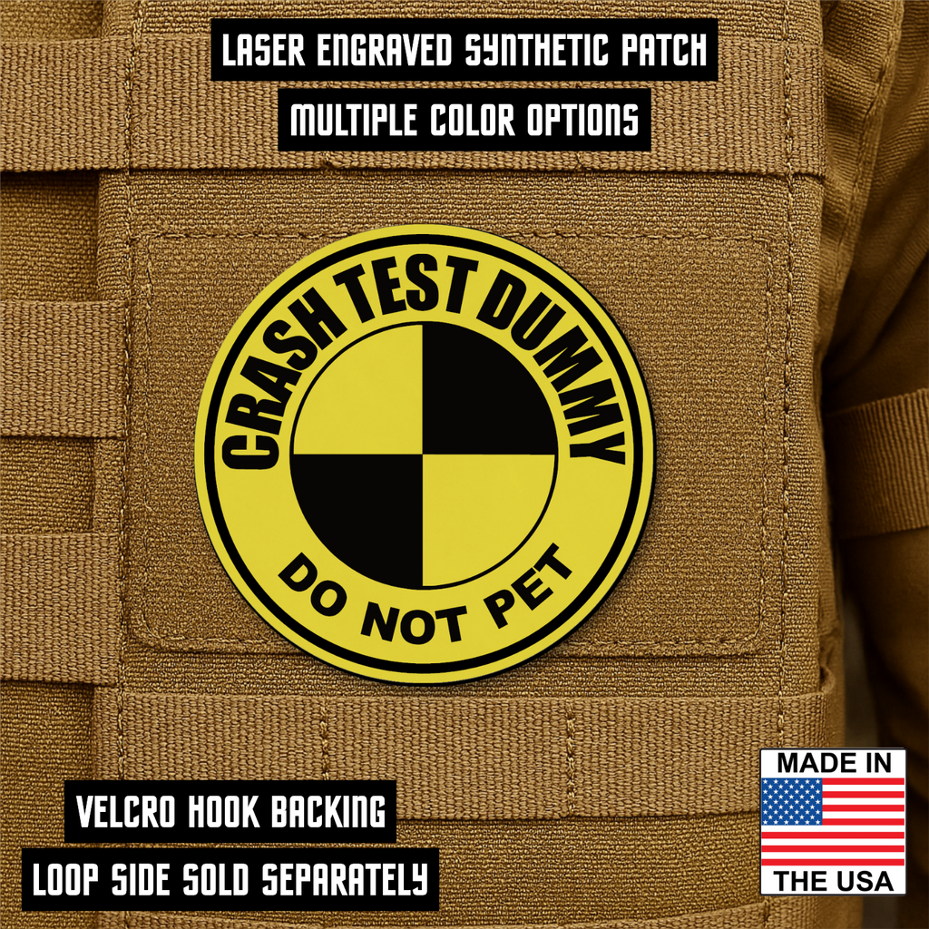 Crash Test Dummy Funny Morale Patch 3" Round Hook & Loop | Made in USA