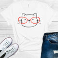 Cute Cat with Glasses Graphic Tee