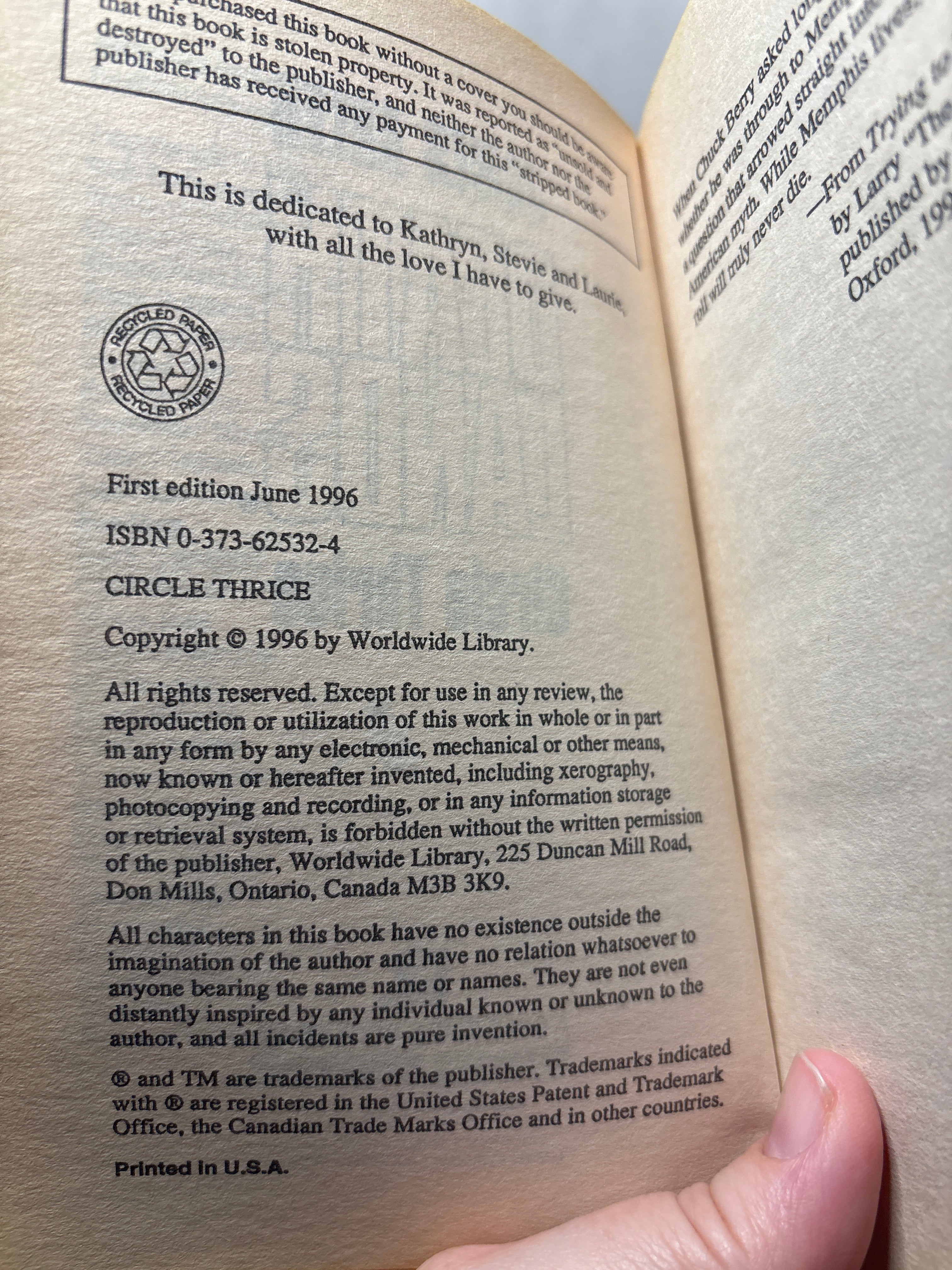 Circle Thrice by James Axler (Deathlands #32) | Vintage Science Fiction