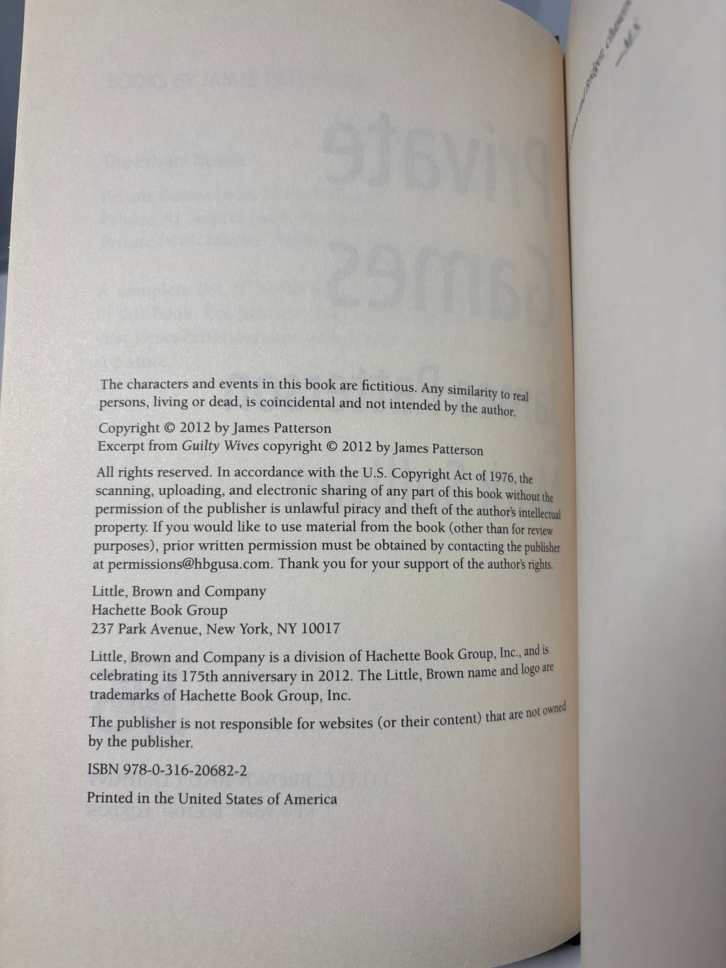 Private Games by James Patterson, Mark T. Sullivan (Private #3)
