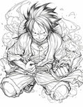 Determined Monkey D. Luffy Coloring Page | One Piece Power Art | Instant Digital Download | Iconic Luffy Printable