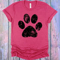 Distressed Paw Print Graphic Tee