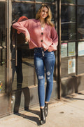 High Rise Destructed Skinny Jeans