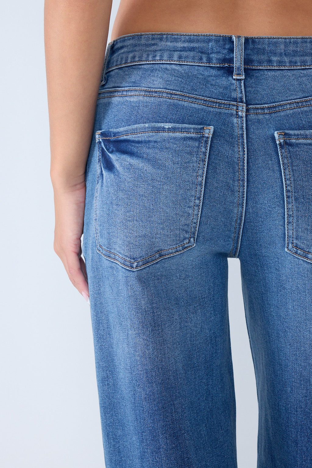 Low Rise Baggy Cuffed Wide Leg Jeans