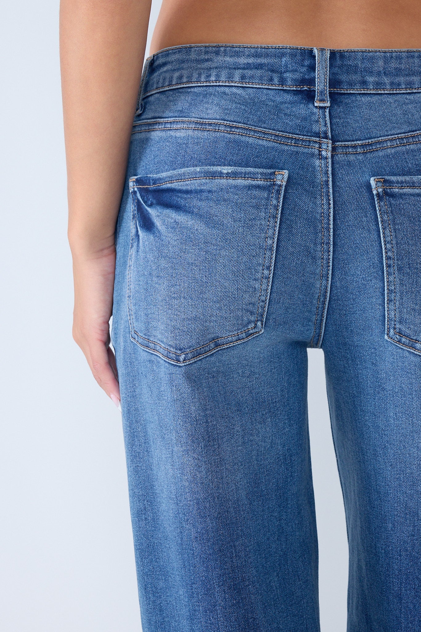 Low Rise Baggy Cuffed Wide Leg Jeans