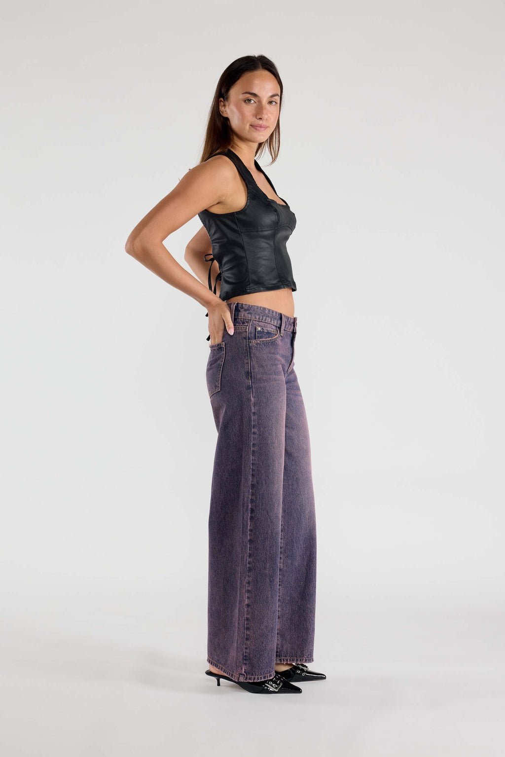 Mid Waist Relaxed Wide Leg Jeans