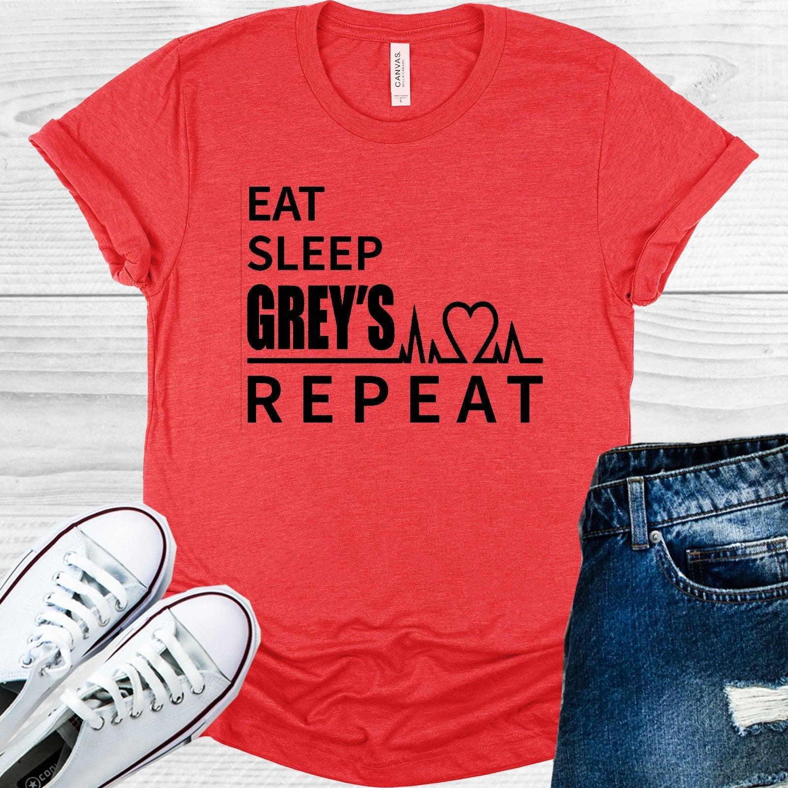 Eat Sleep Grey's Repeat Graphic Tee