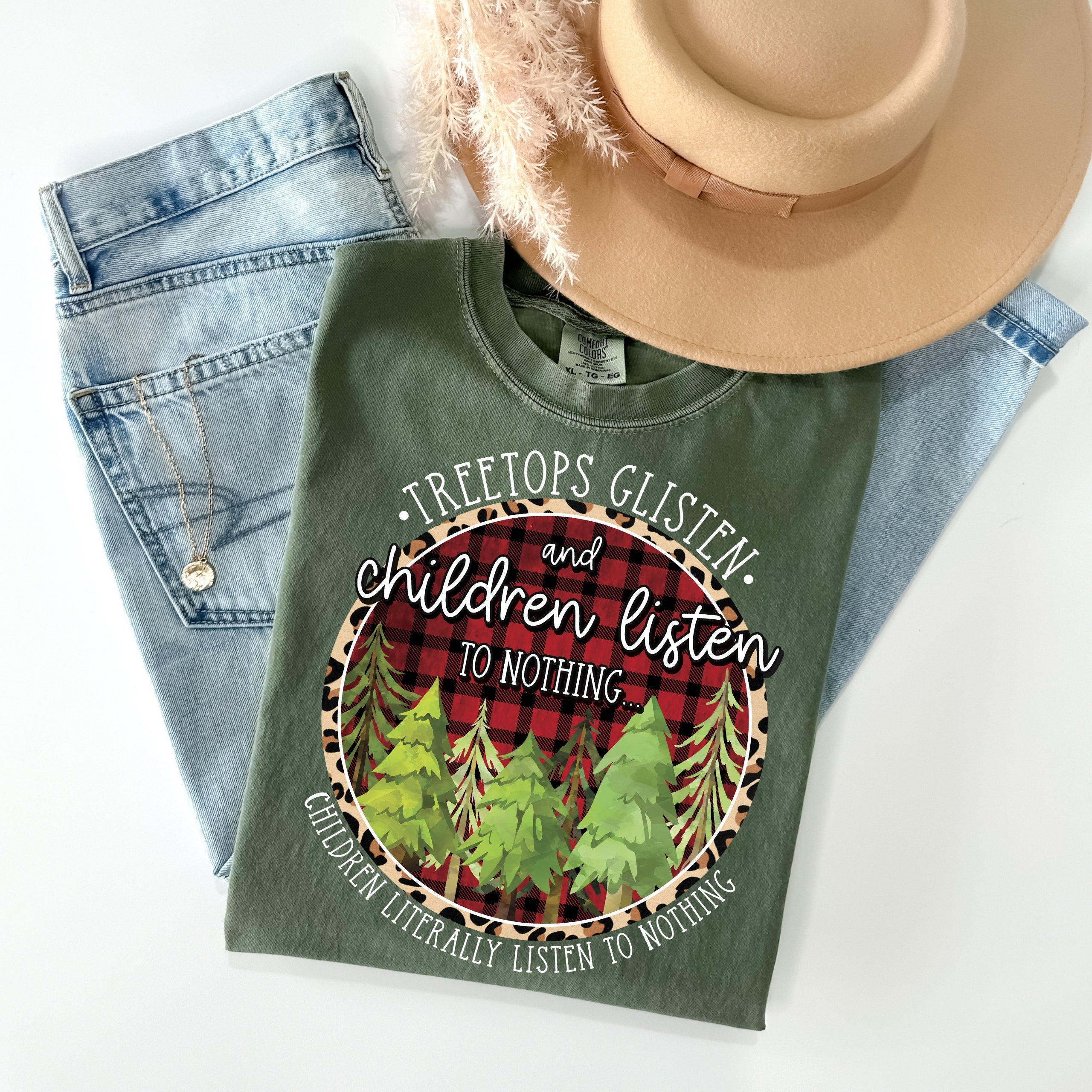 Treetops Glisten Children Listen Graphic Tee