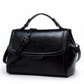 Luxury Genuine Leather Fashion Handbag for Cowgirls - Premium Black & Retro Brown