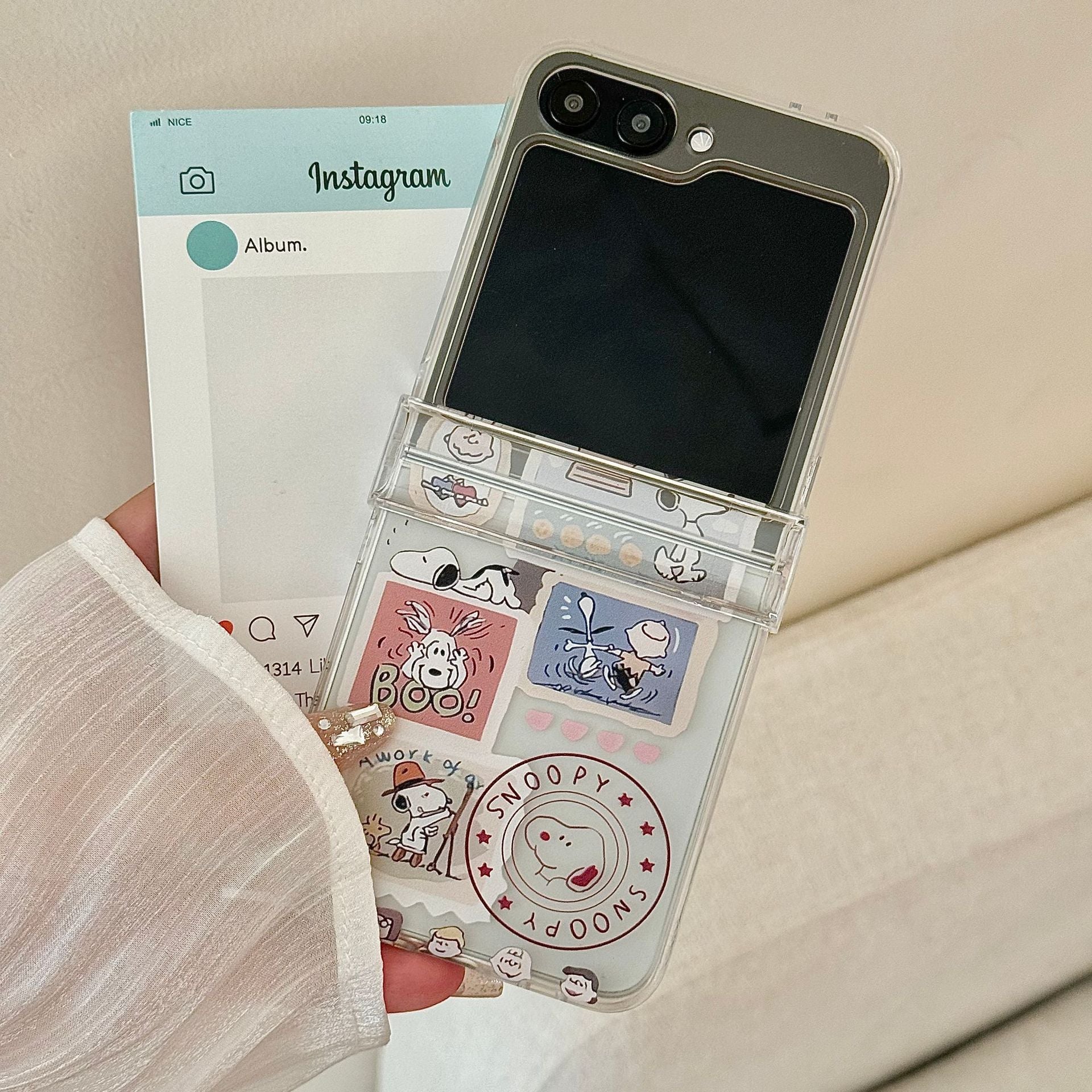 Cartoon Snoopy Samsung Suitable For Zflip7 Phone Case