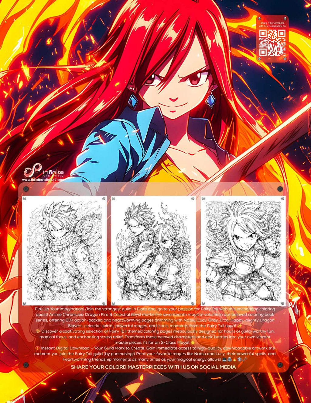 Fairy Tail Coloring Book Digital Download PDF Vol. 17