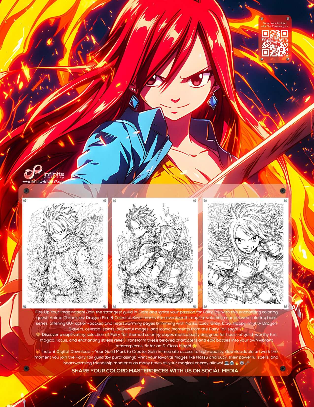 Fairy Tail Coloring Book Digital Download PDF Vol. 17