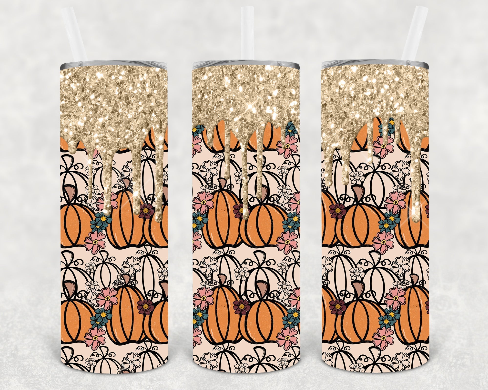 Fall Pumpkins 20 oz Skinny Tumbler