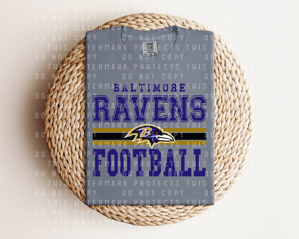 Ravens Football Distressed Graphic Tee