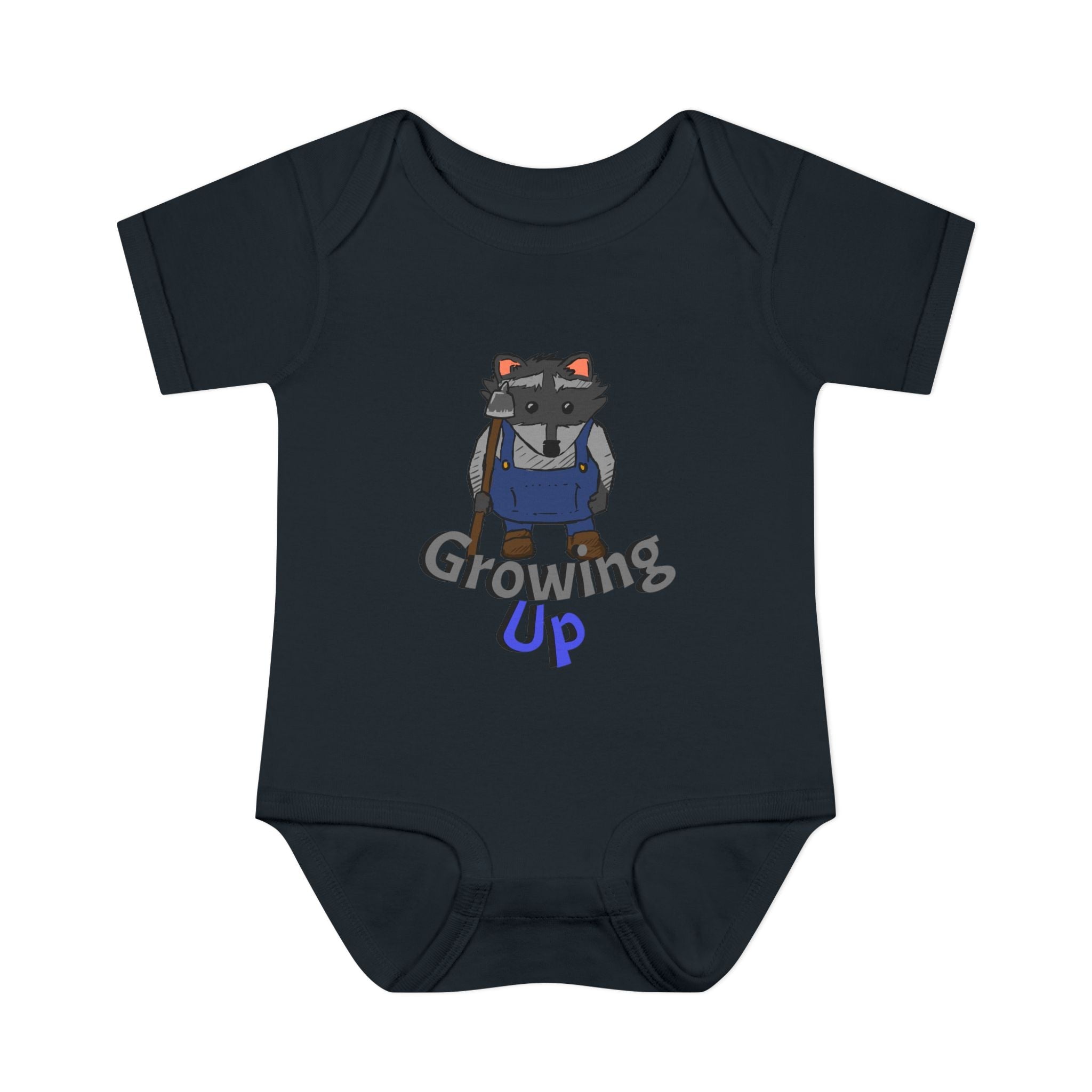 Raccoon Cartoon 'Growing Up' Infant Bodysuit | Baby Onesie